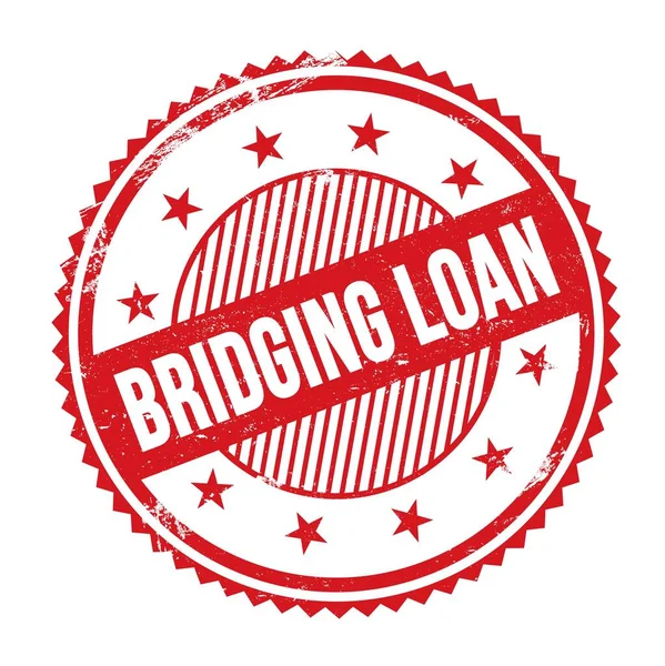 Bridging Loan Text Written Red Grungy Zig Zag Borders Stamp — Stock Photo, Image