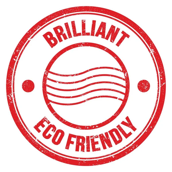 Brilliant Eco Friendly Текст Написанный Красной Круглой Почтовой Марке — стоковое фото