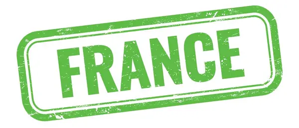 フランス語テキスト 緑のグランジヴィンテージ四角形切手 — ストック写真