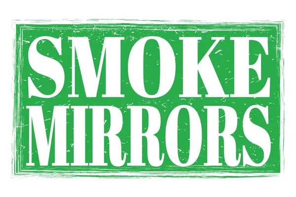 Smoke Mirrors Zöld Grungy Bélyegzőtáblára Írt Szavak — Stock Fotó