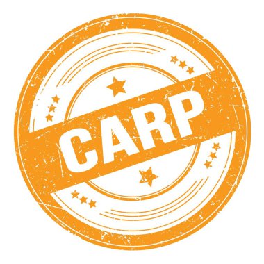 Turuncu yuvarlak grungy doku damgası üzerine CARP metni.
