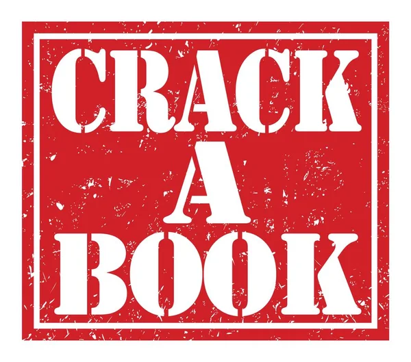 Crack Book 写在红色邮票上的字 — 图库照片