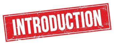Kırmızı grungy dikdörtgen damga işareti üzerinde INTRODUCTION metin.