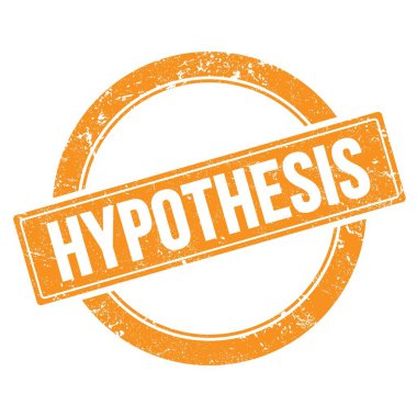 Turuncu grungy yuvarlak vintage damgalı HYPOTHESIS metni.