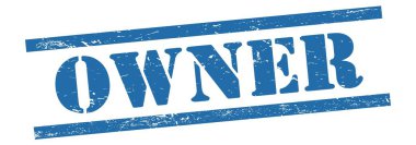 OWNER mavi grungy vintage kauçuk damga üzerine metin.