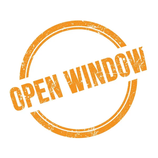 Open Window Tekst Geschreven Oranje Grungy Vintage Ronde Stempel — Stockfoto