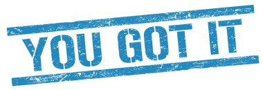 Mavi grungy dikdörtgen damgalı bir mesaj aldın..