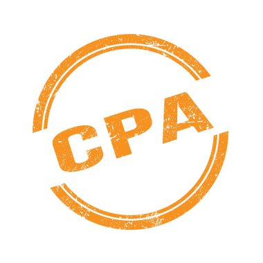 Turuncu grungy vintage yuvarlak damgalı CPA metni.