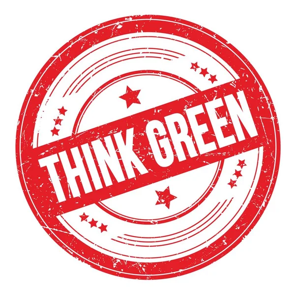 Текст Think Green Марці Текстури Червоного Круга — стокове фото