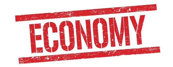 Economy Text Red Grungy Rectangle Stamp Sign — Stock Photo, Image