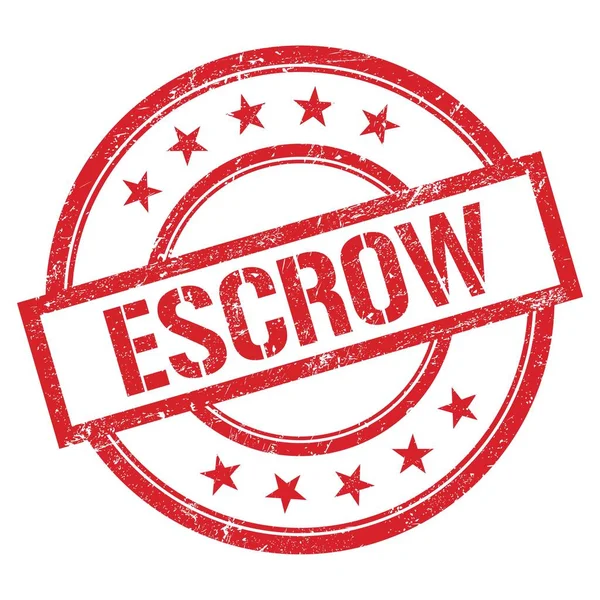 Escrow Κείμενο Γραμμένο Κόκκινο Στρογγυλό Vintage Καουτσούκ Σφραγίδα — Φωτογραφία Αρχείου