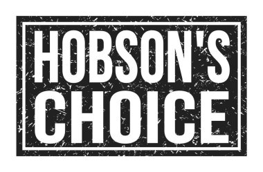 HOBSON 'IN seçimi, siyah dikdörtgen mühür üzerine yazılmış kelimeler