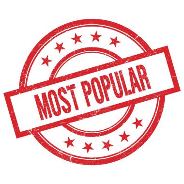 Çoğu POPULAR metni kırmızı yuvarlak plastik damga üzerine yazılmış.
