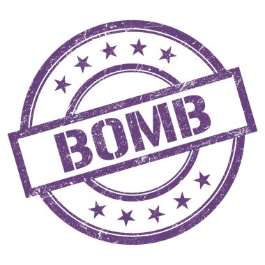Mor menekşe üzerine yazılmış BOMB metni..