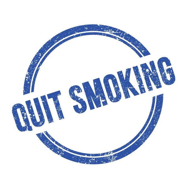 Quit Smoking Text Napsaný Modrém Špinavém Vinobraní Kulaté Razítko — Stock fotografie