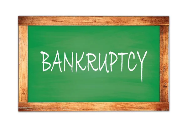 Bankruptcy文字写在绿色木制框架学校黑板上 — 图库照片