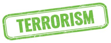 Yeşil grungy vintage dikdörtgen damgalı TERRORISM metni.
