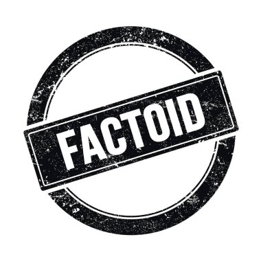 Siyah grungy yuvarlak vintage pul üzerinde FACTOID metin.