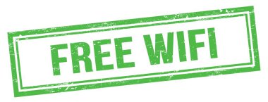 Yeşil grungy vintage dikdörtgen damgalı ücretsiz WIFI metin.