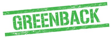 Yeşil grungy dikdörtgen mühür işareti üzerinde GREENback metin.