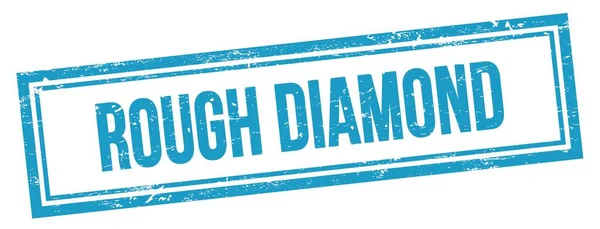 Rough Diamond Text Auf Blauem Grungy Vintage Rechteck — Stockfoto