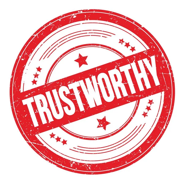 Trustworthy Text Red Grungy Texture Stamp — Stock Photo, Image