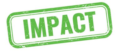 Yeşil grungy vintage dikdörtgen damgalı IMPACT metni.