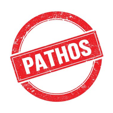 Kırmızı grungy yuvarlak vintage damga üzerinde PaTHOS metin.