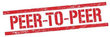Kırmızı grungy dikdörtgen damga işareti üzerinde peder- to-peer metni.