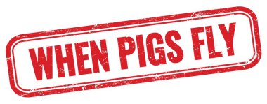 PIGS UÇUĞU kırmızı grungy vintage dikdörtgen damgası üzerinde metin.