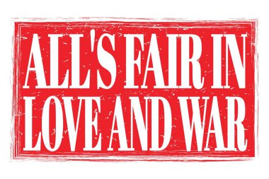 AŞK VE SAVAŞINDA BİR AŞK, kırmızı kirli damga işareti üzerine yazılmış kelimeler