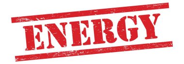 Kırmızı grungy vintage kauçuk damga üzerinde ENERGY metin.