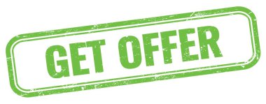 Yeşil grungy vintage dikdörtgen damgalı teklif metni.