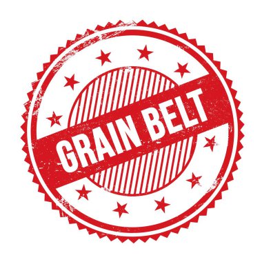 GRAIN BELT metin kırmızı grungy zig zag kenarları yuvarlak mühür.
