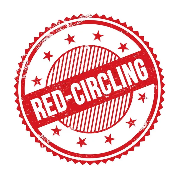 Red Circling Tekst Geschreven Rode Grungy Zig Zag Randen Ronde — Stockfoto