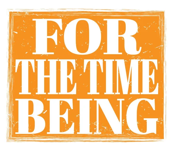 Time Being Written Orange Grungy Stamp Sign — Stock Photo, Image