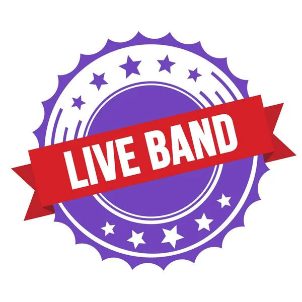 Live Band Text Röd Violett Band Märke Stämpel — Stockfoto