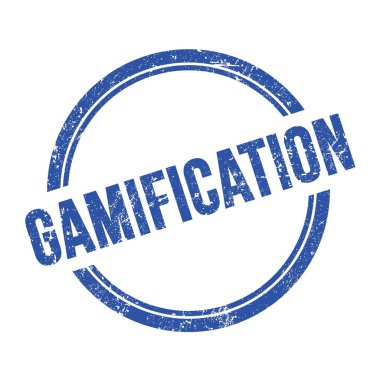 Mavi grungy vintage yuvarlak pul üzerine yazılmış GAMIFICATION metin.