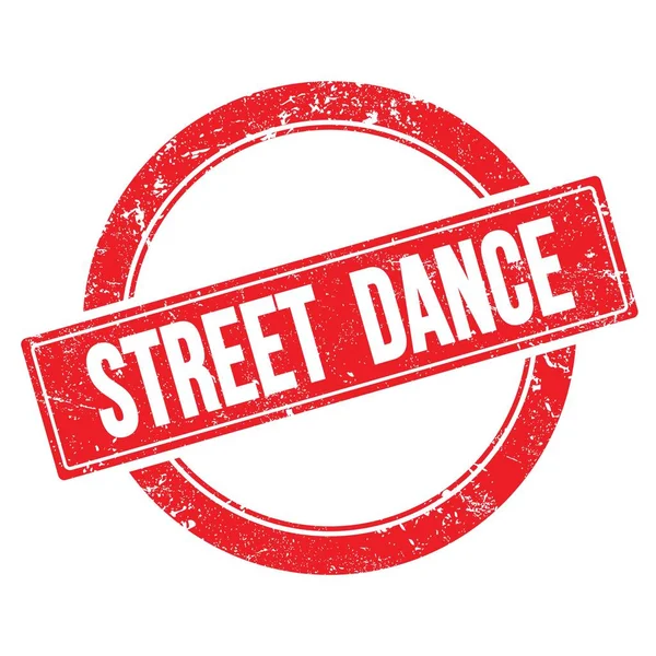 Street Dance Text Červené Grungy Kolo Vintage Razítko — Stock fotografie