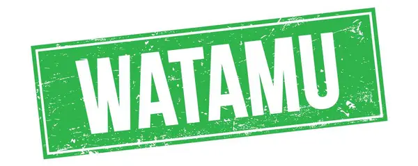 Watamu Szöveg Zöld Grungy Téglalap Alakú Bélyegzőtáblán — Stock Fotó