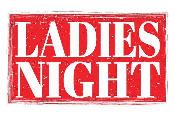 Ladies Night Слова Написані Червоному Гранжевому Знаку Марки — стокове фото