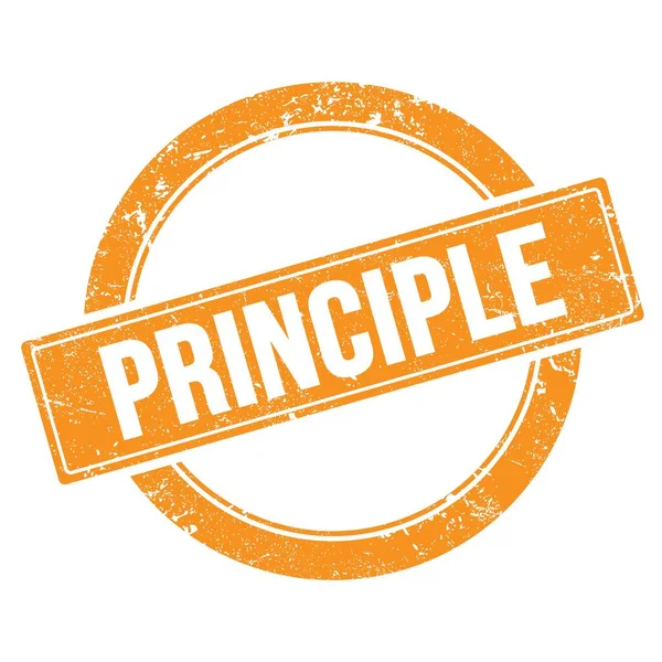 Principle Text Orange Grungy Vintage Stamp — Stock Photo, Image