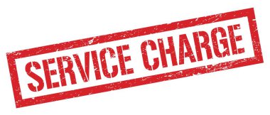 SERVICE şarj kırmızı grungy dikdörtgen mühür işareti.