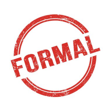 Kırmızı grungy vintage yuvarlak damga üzerine yazılmış formaL metin.