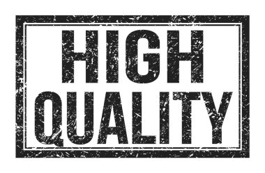 Yüksek Nitelik, siyah dikdörtgen mühür işareti üzerine yazılmış kelimeler