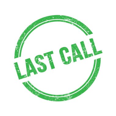 Son arama metni yeşil grungy vintage yuvarlak pul üzerine yazılmış.