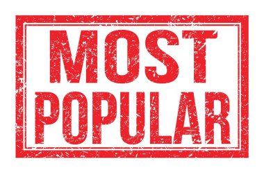 Çoğu POPULAR, kırmızı dikdörtgen mühür işareti üzerine yazılmış kelimeler