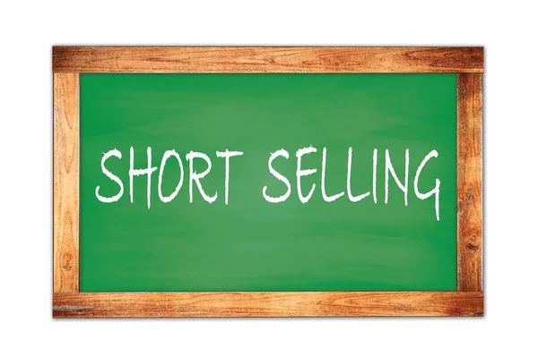 Short Selling Text Written Green Wooden Frame School Blackboard — Stock Photo, Image