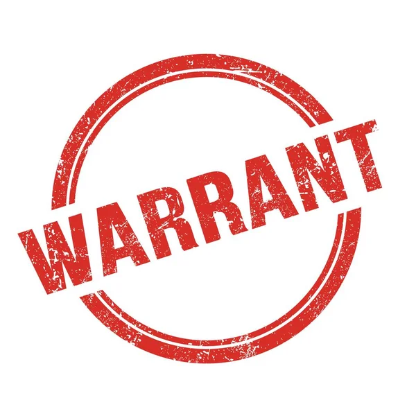 Warrant Text Written Red Grungy Vintage Stamp — Stock Photo, Image