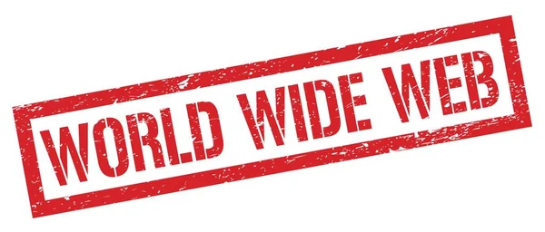 ワールドワイドウェブレッドグランジー四角形切手サイン — ストック写真